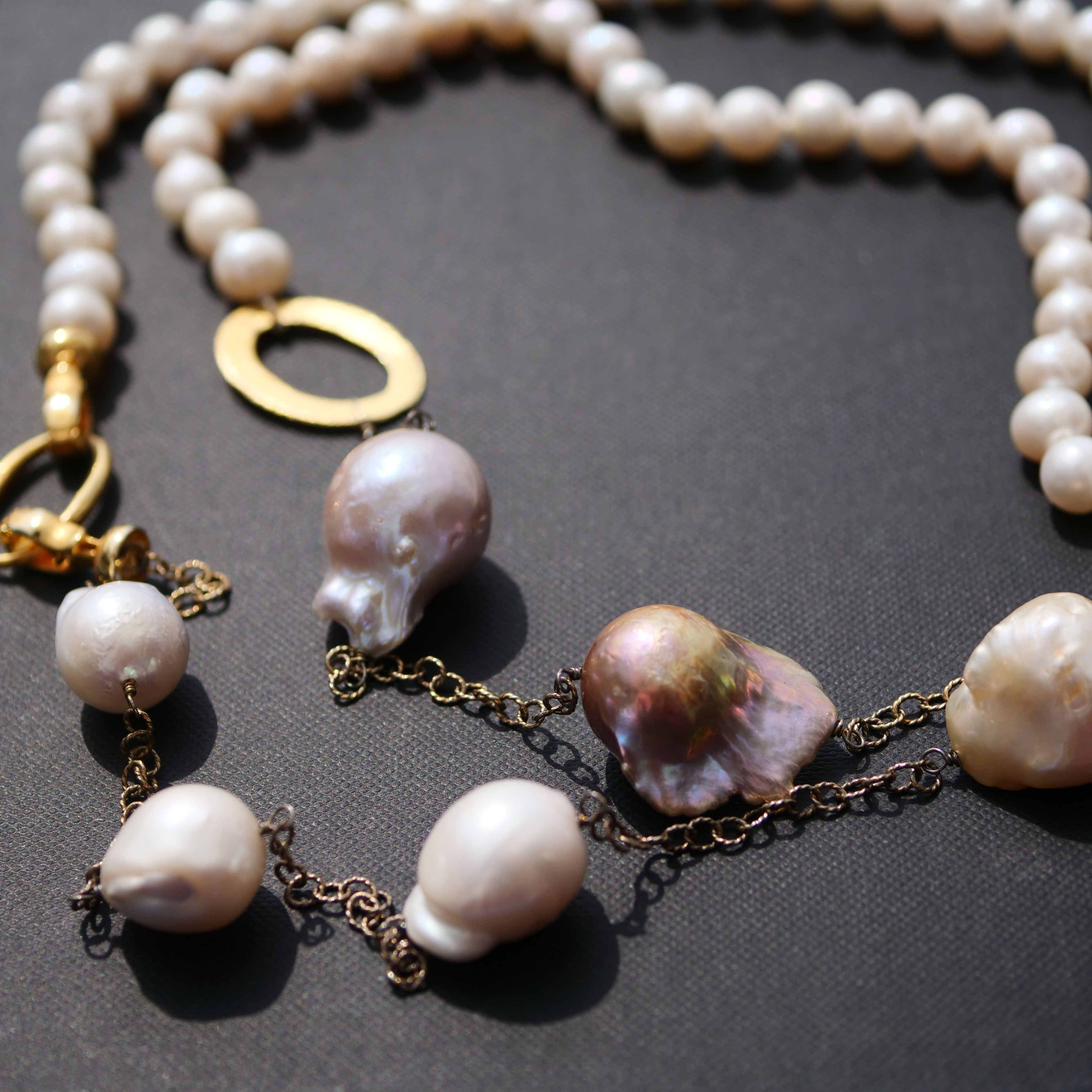 Südsee weiße barocke Perle Halskette 18" NEU riesige natürliche AAA