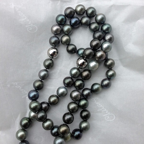 Opera-Tahiti-Zuchtperl-Kette, 13-14 mm Perlen, 89 cm lang