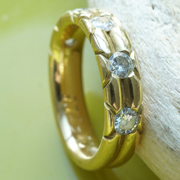 Solid Band Ring...wonderful Brilliants...a perfect Slip-On Ring
