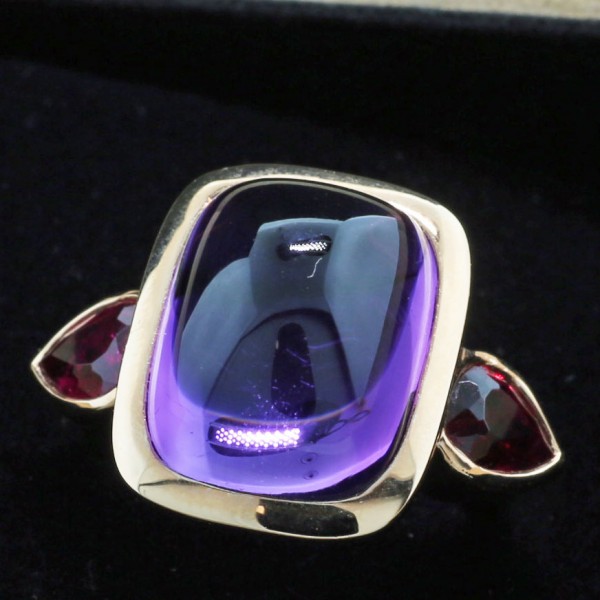 Rubin Amethyst Ring in 750er Rosegold