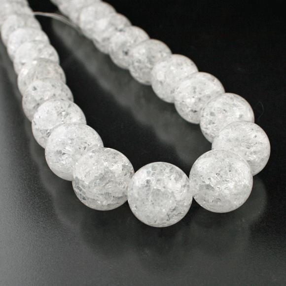 Bergkristall-Strang, mit Ice-Effekt, 20 mm D, 45 cm lang