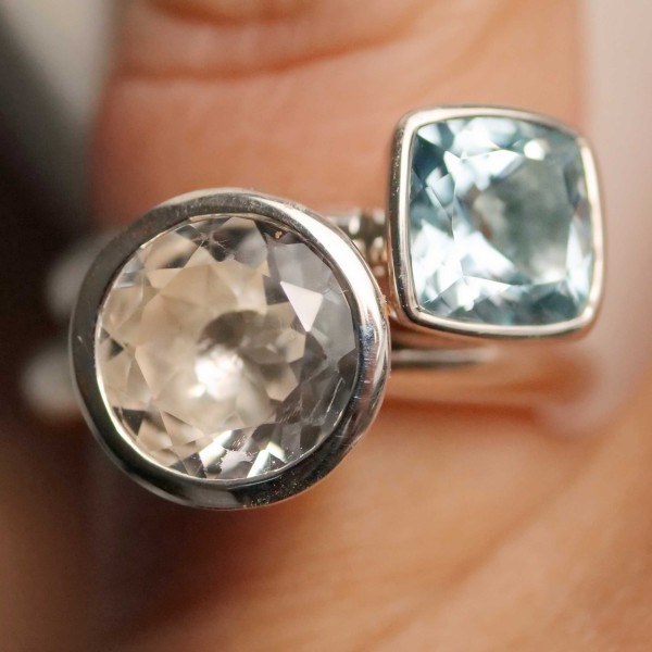 Chilango Ring Bergkristall 12 mm toller Kombinationsring 925er Silber neu mit orig. Etui massiv