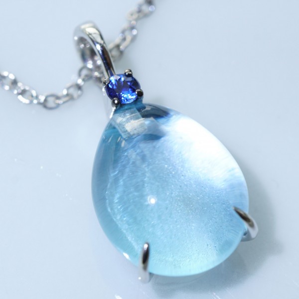 Waterdrop Pendant...soo sweet...with bluetopaz and saphire...made in Italy