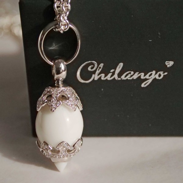 Original Chilango Anhänger Crystal Light White Onyx white Circonia 925er Silber
