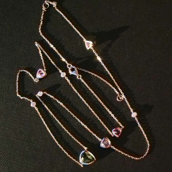 Modern Dream Necklace with Burm Spinel and a Rosecut Turmalin