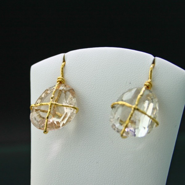 Topas-Ohrhänger-Silber/vergoldet-Serie Authentic Gemstones