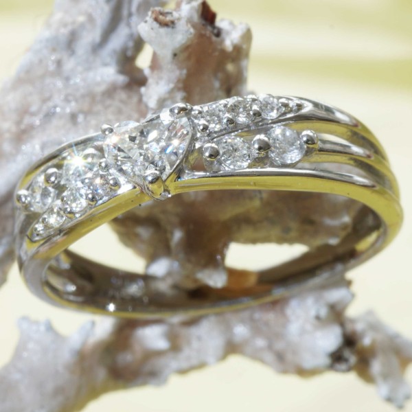 Diamant Herz Brillant Ring 0.217 ct 0.16 ct TW / SI 900er Platin....Love me....