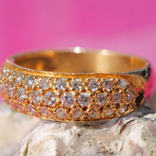 Brillant Band Ring 750er Gelbgold neu und ungetragen massiv 0.60 ct W SI