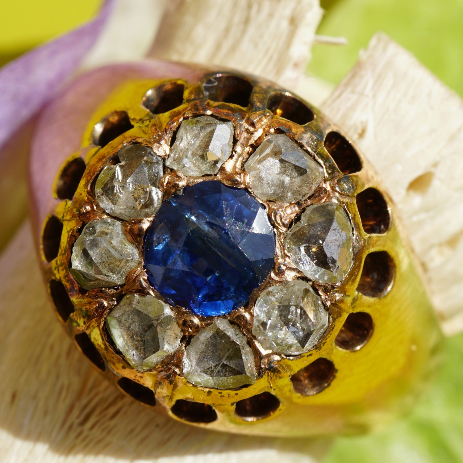 saphir diamant ring 585er gold um 1900 aus dem jugendstil